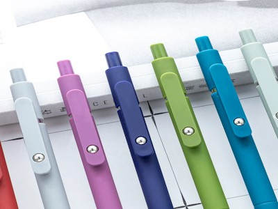 New Morandi Color Press Gel Pen Can Print Logo Student Stationery Spray Glue Plastic Pen Advertising Gift Ballpoint Pen