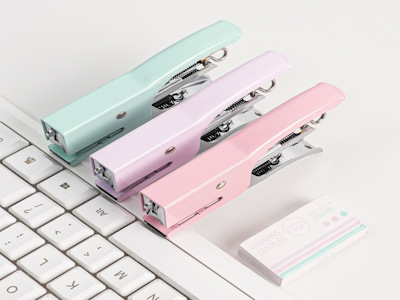 Macaron Color 10 Handheld Metal Stapler Effortless School Student Binding Machine Small Office Stapler