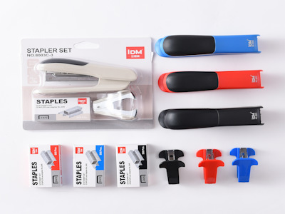Manufacturer's Direct Cross-border Hot Selling 8003-3 Metal 4-color Stapler Metal Multifunctional Labor-saving Office Stationery