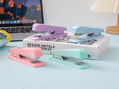 Macaron Color Handheld Labor-saving High Aesthetic Metal Stapler #12 Universal Multifunctional Staple
