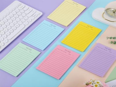 Creative Light Colored Morandi Sticky Note With Sticky Horizontal Lines Pasted N Times In English Style Memo Sticky Note