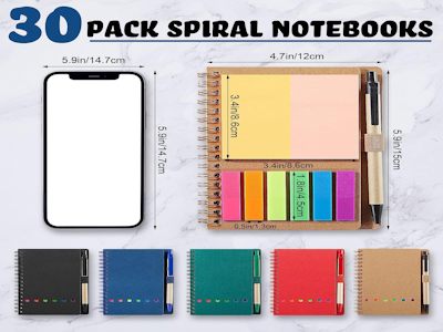 Wire Circle Notebook Advertisement Business Kraft Paper Convenience Stickers Index Notes Combination Notebook Customized Logo