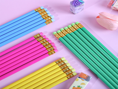 Cartoon Elementary School Pencil Macaron 30pcs Bucket Fruit Flavor 2b Pencil Children's Writing Stationery With Rubber