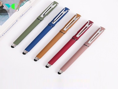 High End Business Retro Color Signature Gel Pen Logo Printable Advertising Gift Plastic Pen Multifunctional Touch Ballpoint Pen