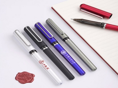 High Quality Spray Paint Signature Pen Customized Logo Advertising Pen Black Business Gift Office Stationery Neutral Pen